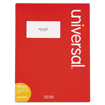 Universal® White Labels, Inkjet-laser Printers, 8.5 X 11, White, 100-box freeshipping - TVN Wholesale